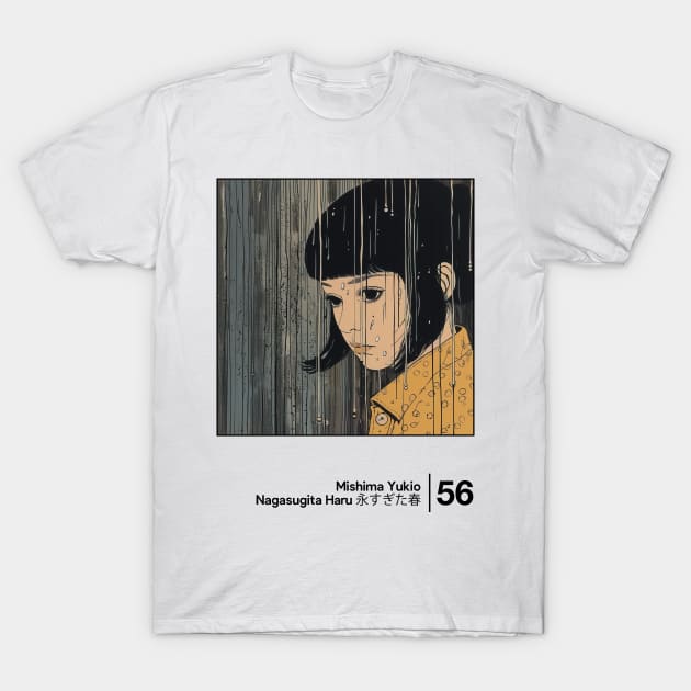 Yukio Mishima - Nagasugita Haru - Minimal Style Graphic Artwork T-Shirt by saudade